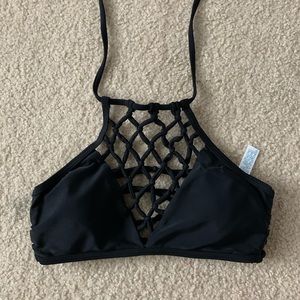 Tillys Honeycomb Strappy Halter bikini top